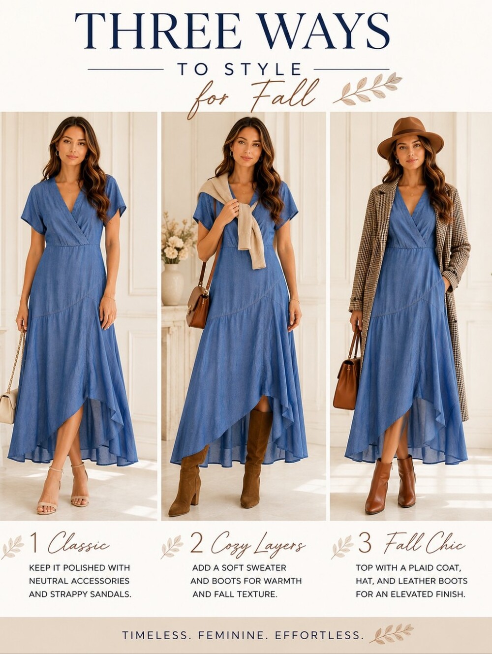 Blue Lyocell High Low Maxi Dress V-Neck Size Medium - Picture 4 of 9